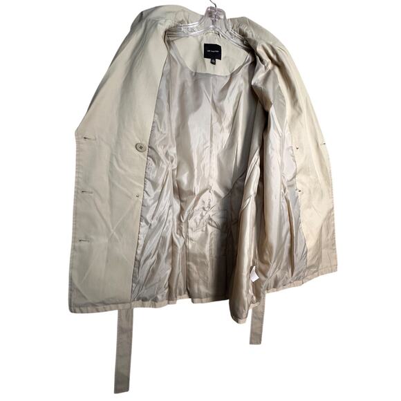 The Limited Y2K Beige Double Breasted Trench Coat Women's Sz L Rain flap Lined - Picture 5 of 16